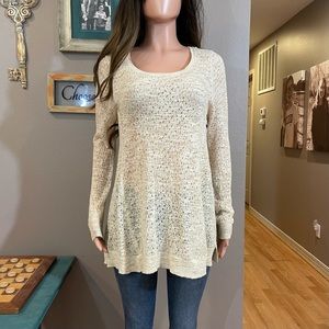 Lightweight cream knit tunic